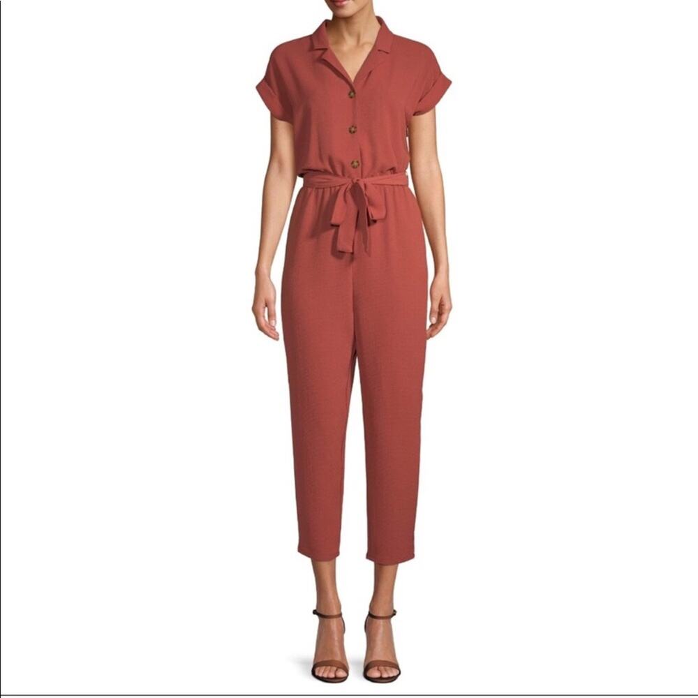 NWOT No Boundaries Flange Jumpsuit In Rust.--DA8